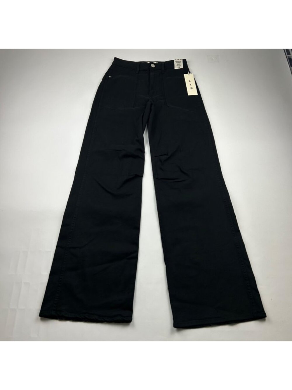 LONG AMO Black Stretch Denim Severine Cargo Jeans 26L
